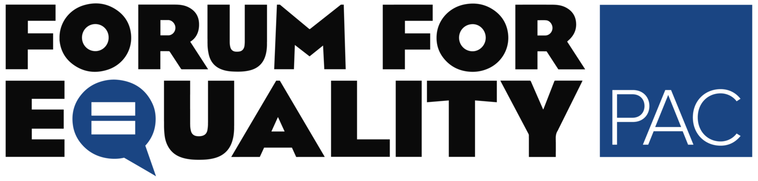 The logo for the forum for equality pac