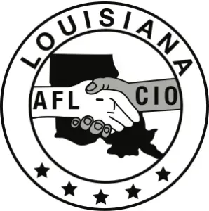 A black and white logo for louisiana afl cio