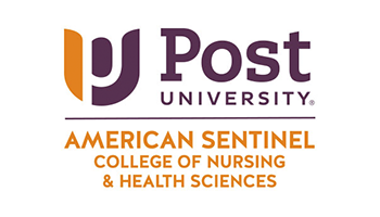 The logo for post university american sentinel college of nursing and health sciences