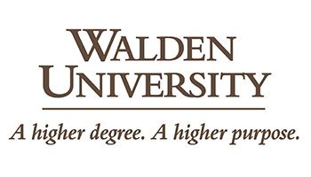 The logo for walden university is a higher degree , a higher purpose.