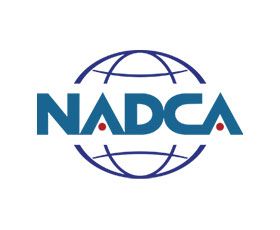 A logo for nadca with a globe in the middle