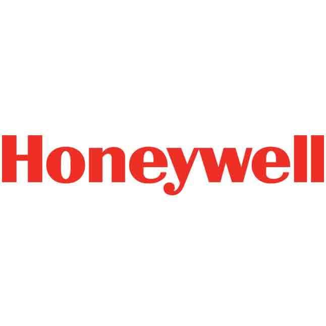 A red honeywell logo on a white background