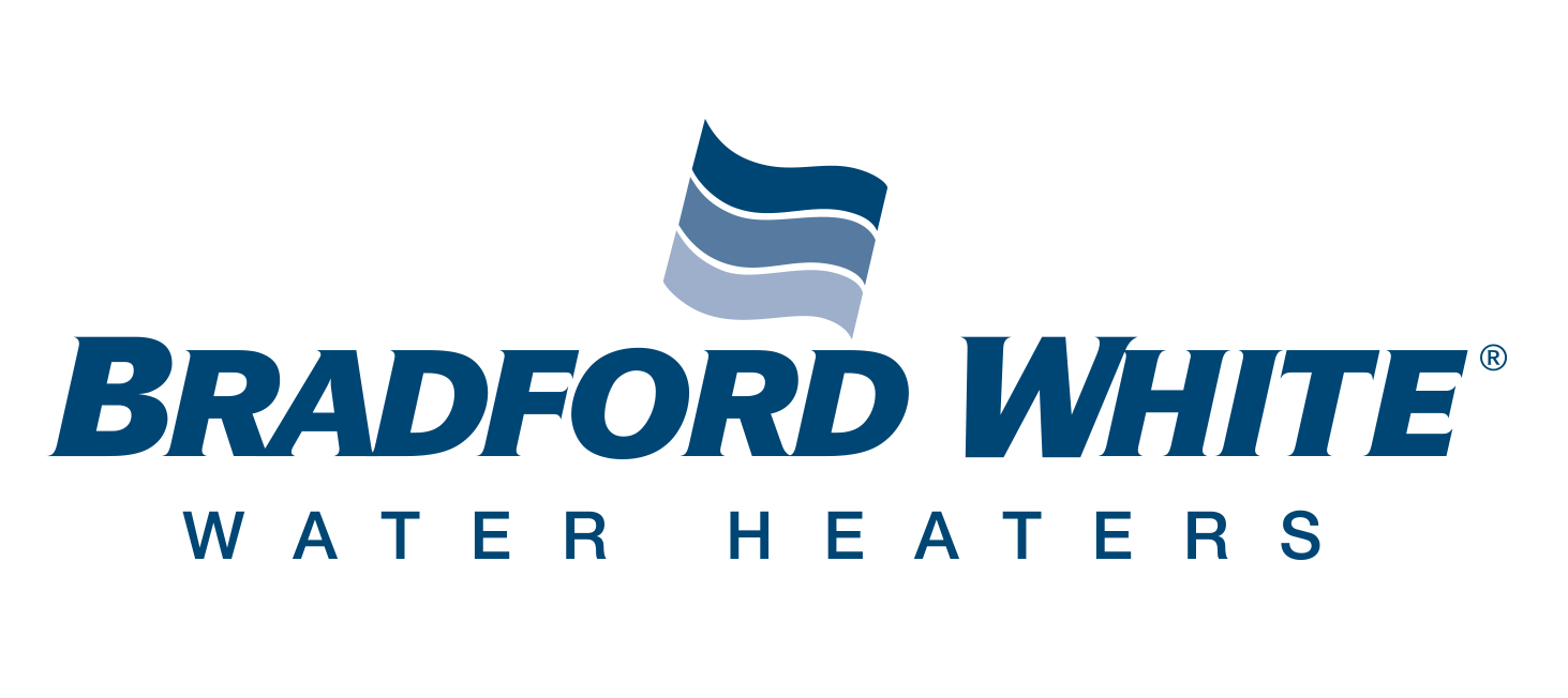 Bradford white water heaters logo on a white background