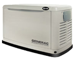 A white generator is sitting on a white surface.