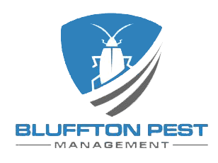 a logo for a company called bluffton pest management