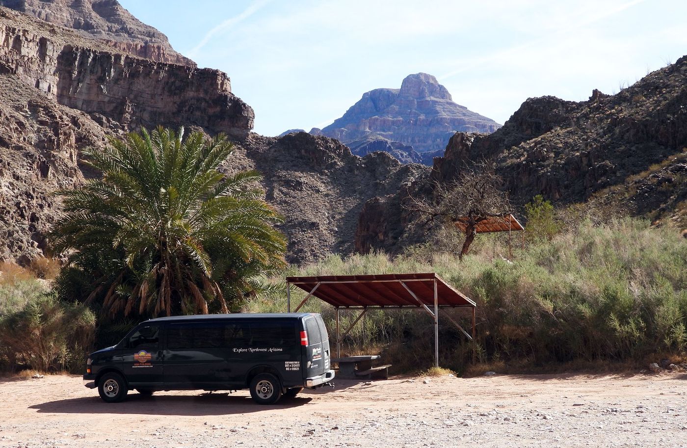 Beach at grand canyon bottom at peach springs.