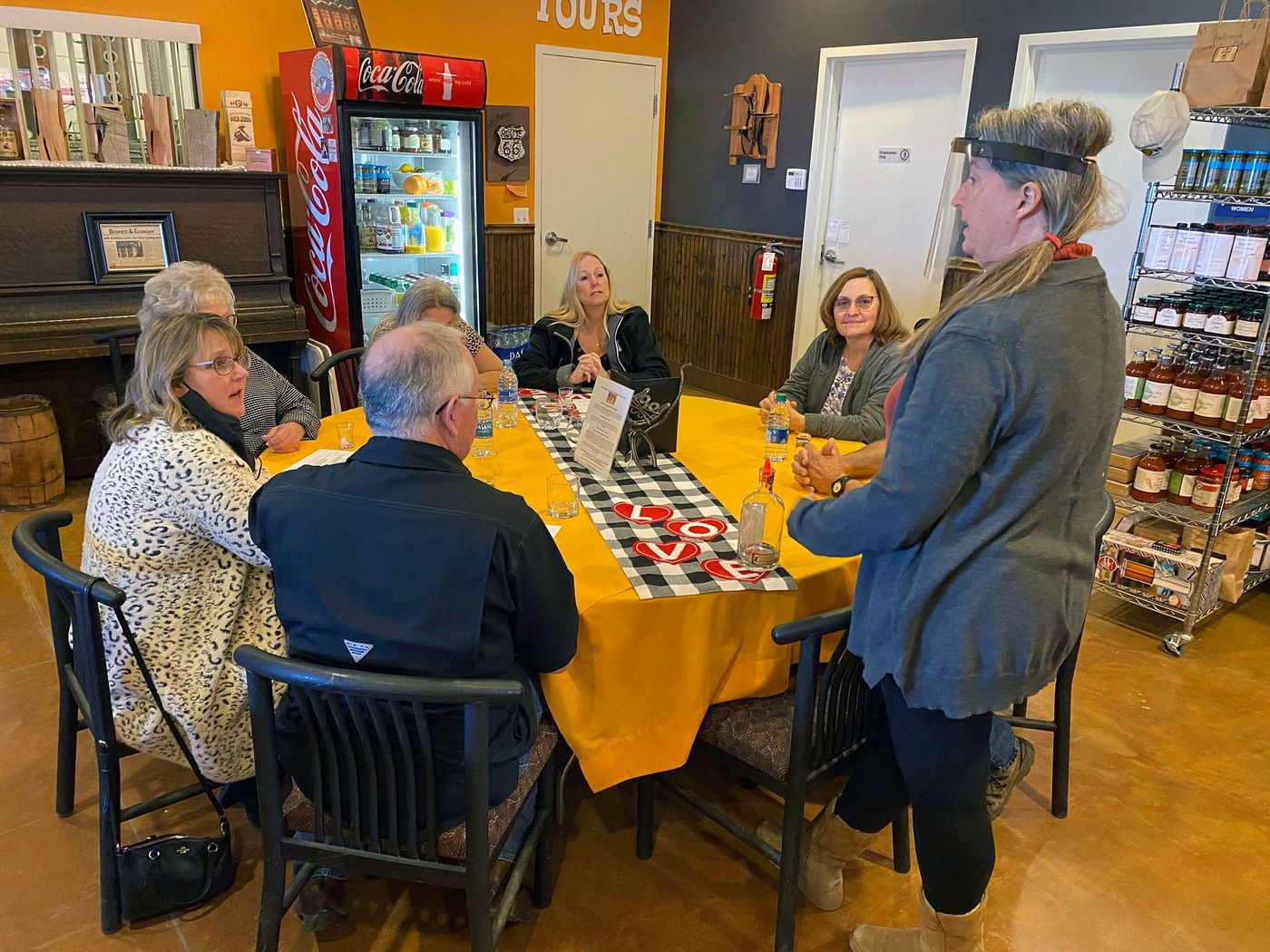 Group sampling spirits.