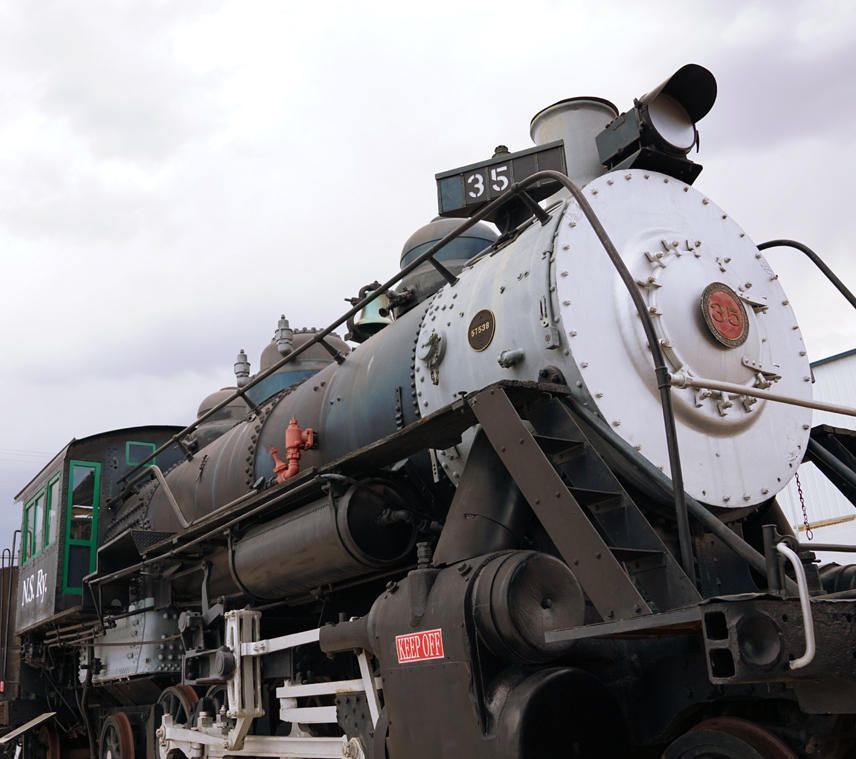 Train engine at railroad museum.