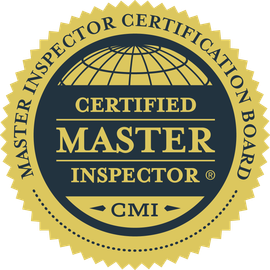 A master inspector certification board seal with a globe on it