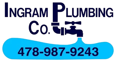 A logo for Ingram Plumbing Co. with a faucet and a phone number