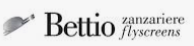 Logo di Bettio, azienda produttrice di zanzariere, caratterizzato da un'icona grafica astratta accanto al nome del marchio in testo nero.