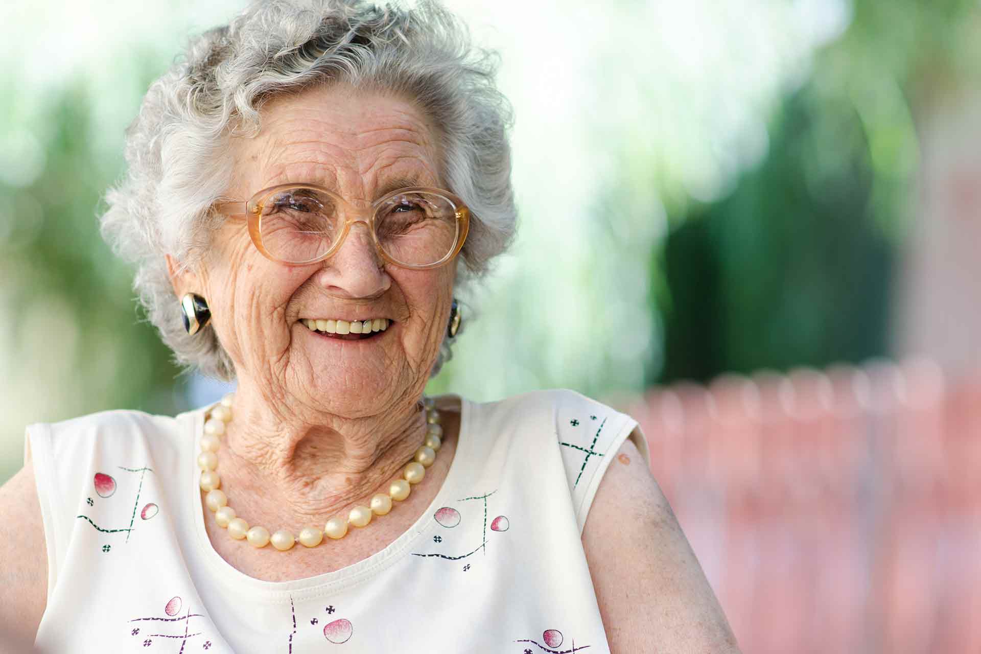 Elderly lady smiling