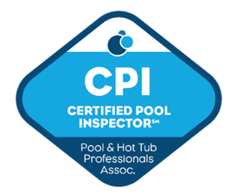 A cpi certified pool inspector badge for pool and hot tub professionals