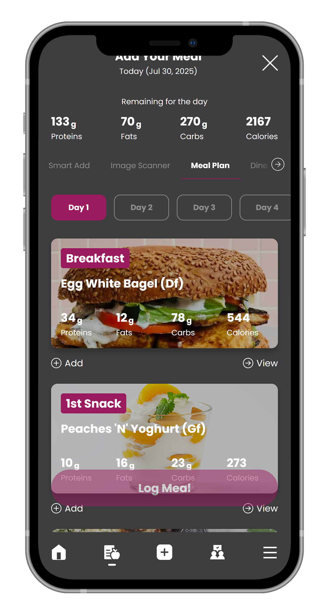 A cell phone with a hamburger on the screen.