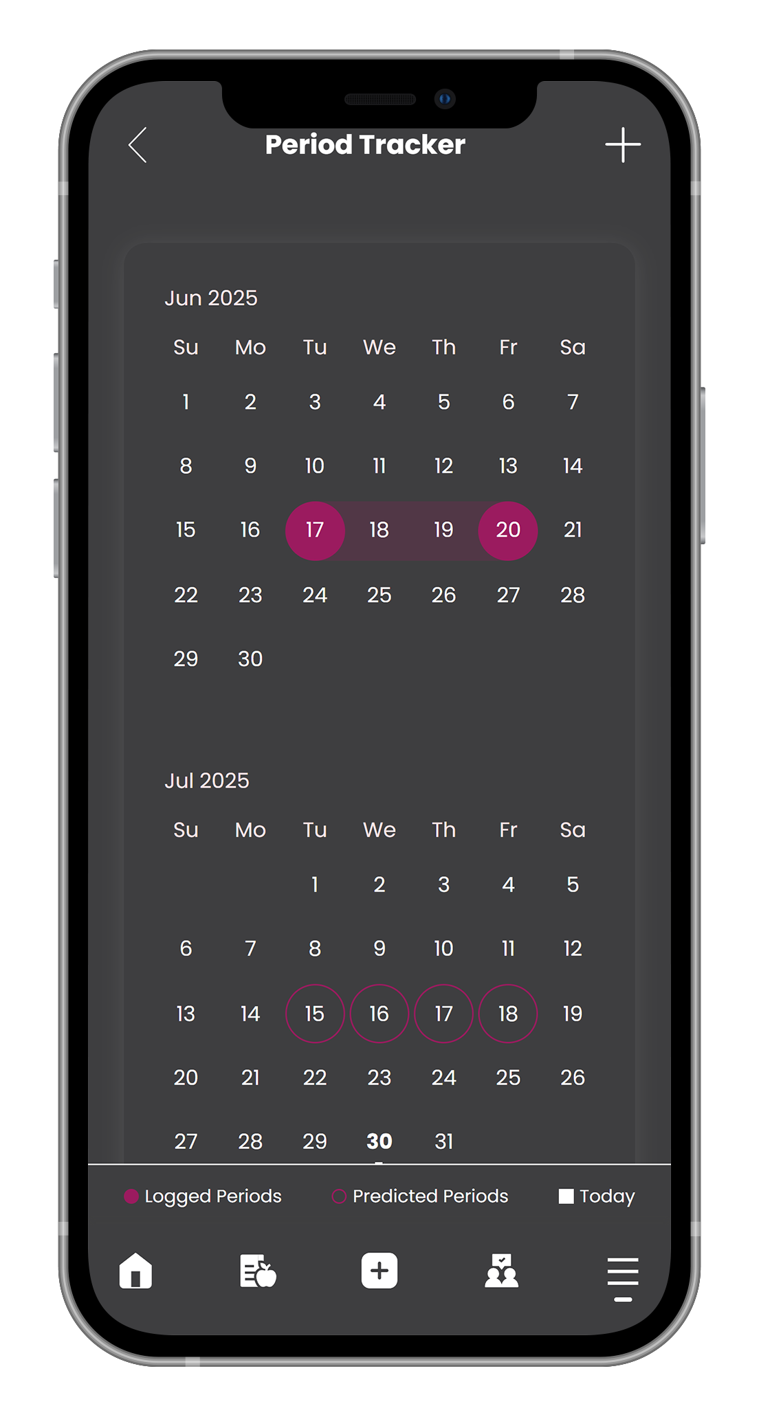 A cell phone with a calendar on the screen.