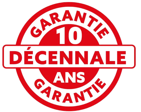 Sceau circulaire rouge avec texte blanc : 