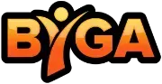 The logo for "BYGA" features bold, orange-gradient letters with a stylized figure with a circular head integrated into the Y.