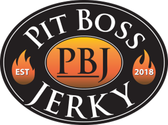 Logo for Pit Boss Jerky with the text 