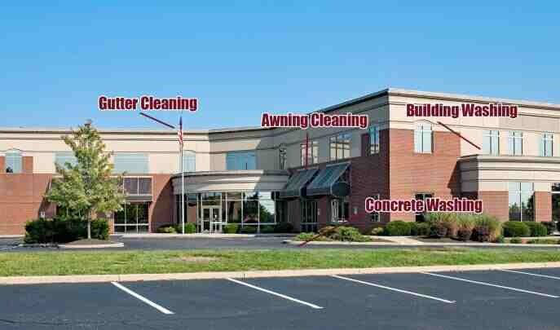 A large brick building that was power washed, and concrete washed in Central NJ A large brick building that was power washed, and concrete washed in Central NJ