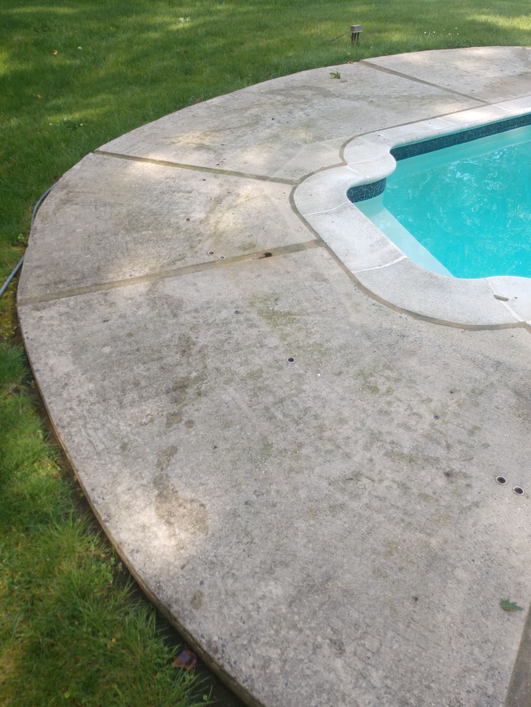 Pool Area Concrete Cleaning in Monmouth County NJ-Before