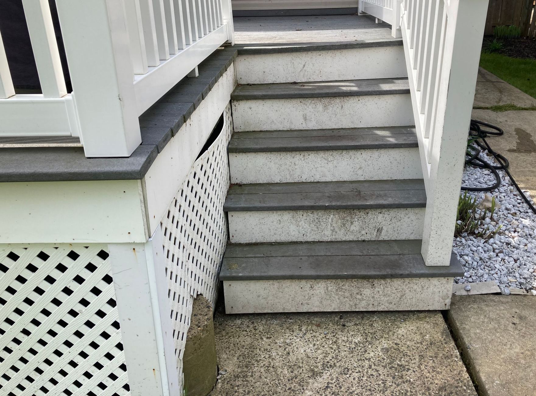 Powerwashing Trex Staircase in Holmdel NJ-Before