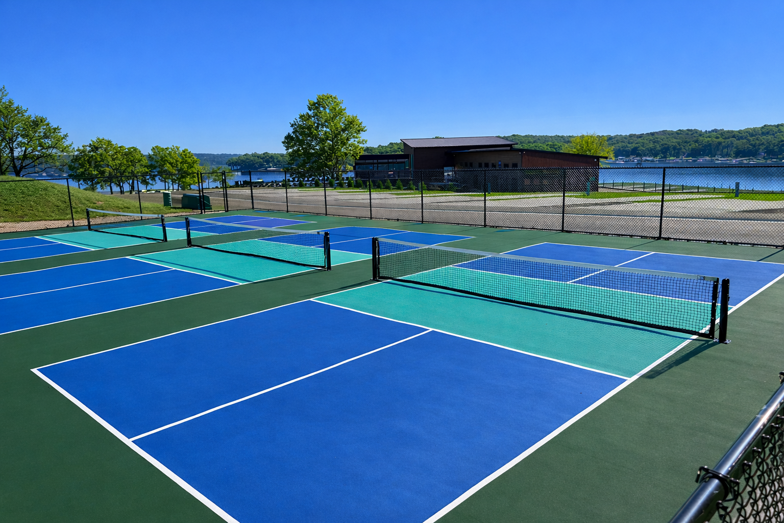 Community pavilion, pickleball courts, waterfront, lakefront, Denali lake of the ozarks