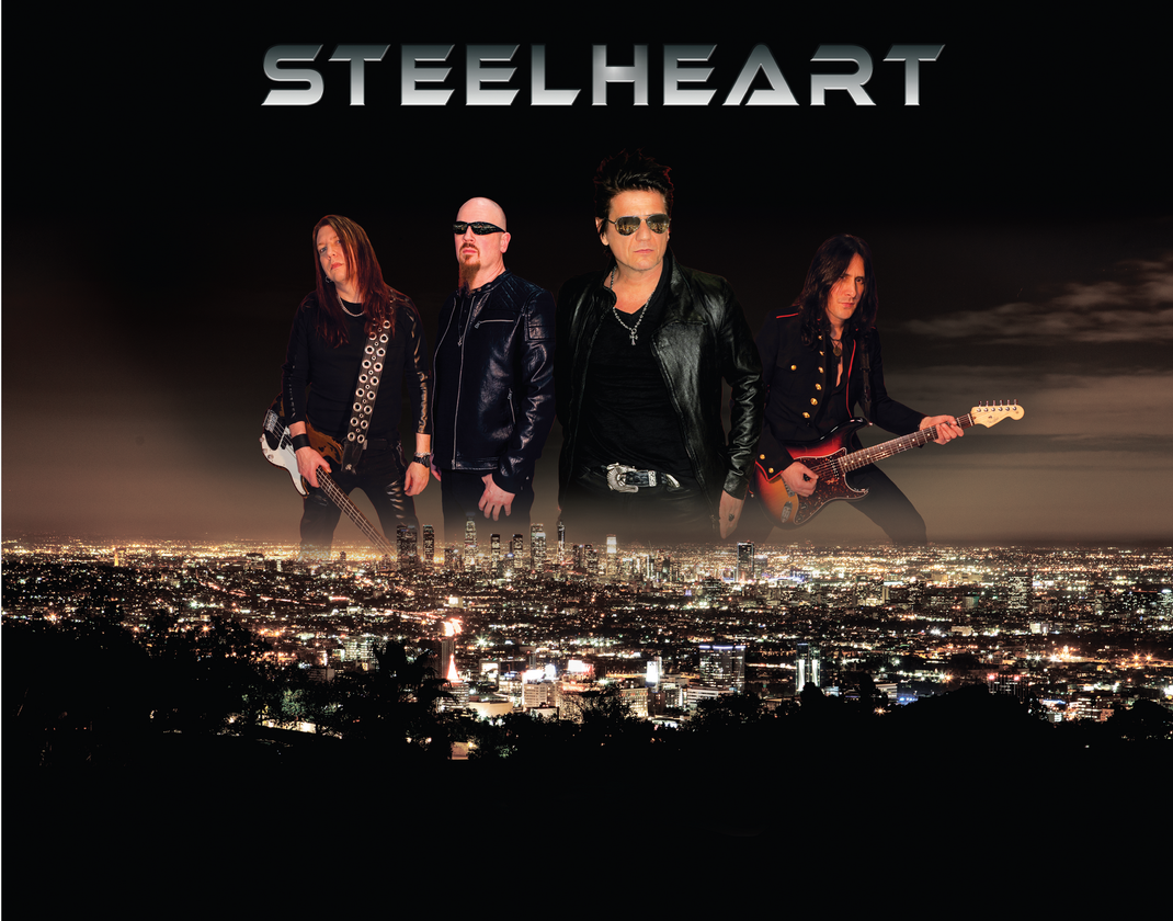 A poster for steelheart with a city in the background