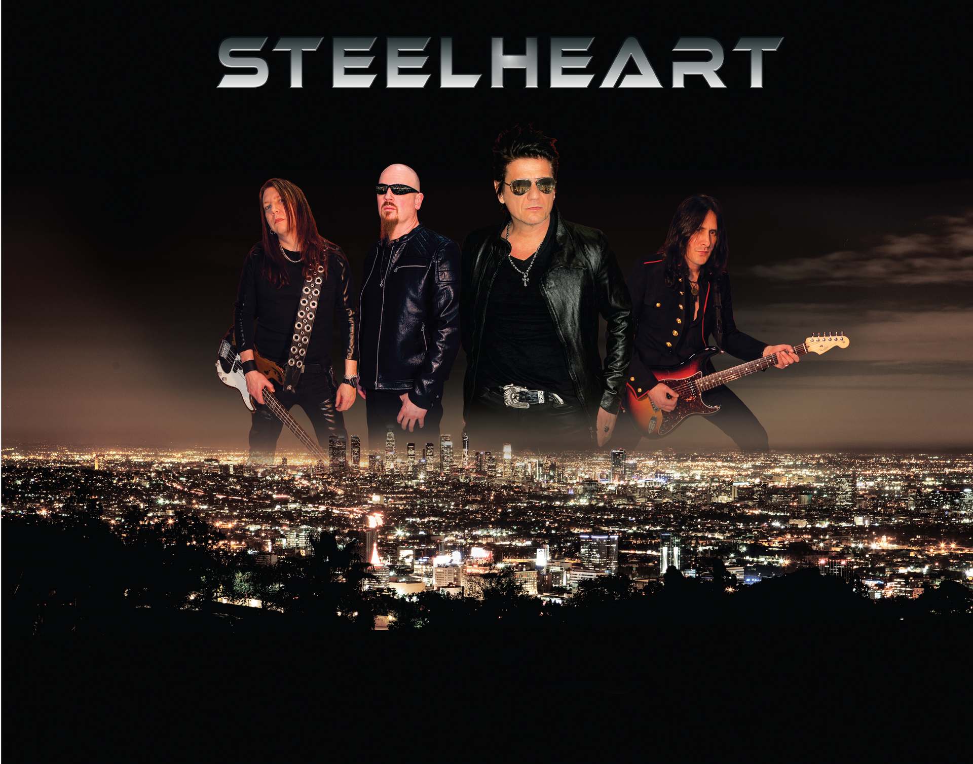 A poster for steelheart with a city in the background