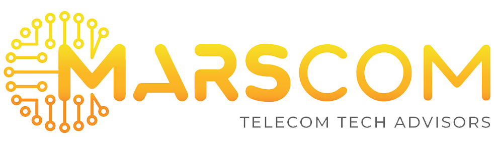 The logo for marscom telecom tech advisors