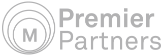 The premier partners logo is a gray and white logo.