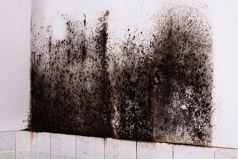 A house that is being built with a pile of dirt in front of it