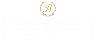 A gold letter B inside a decorative laurel wreath above the white text