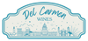 Logo for Del Carmen Wines featuring a teal line-drawing of the Havana skyline against a light background.