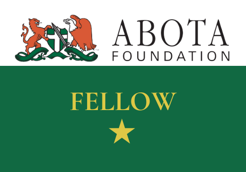 A logo for the abota foundation with a green background