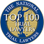 A logo for the national top 100 trial lawyers.