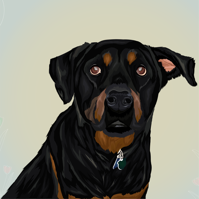 Illustration of a big black dog