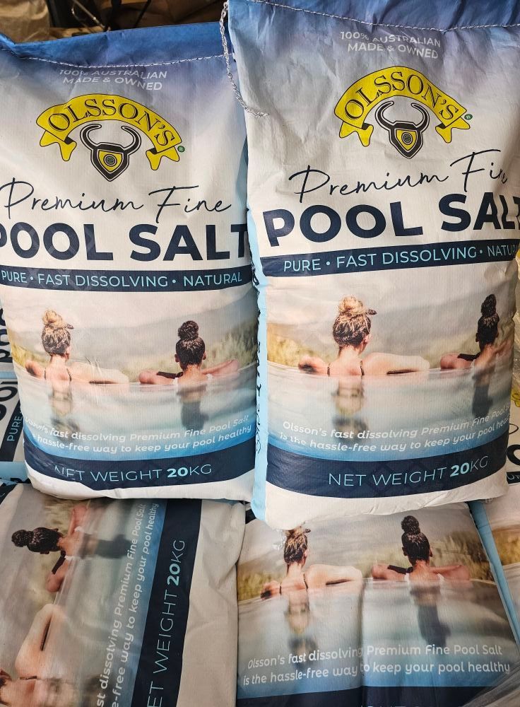 Bags of Olsson's Premium Fine Pool Salt - Palms Landscape Supplies in Forster, NSW