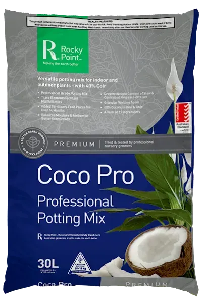 Bag of Rocky Point Coco Pro professional potting mix - Palms Landscape Supplies in Forster, NSW