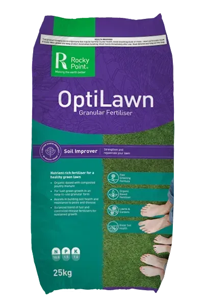 Bag of OptiLawn granular fertiliser - Palms Landscape Supplies in Forster, NSW