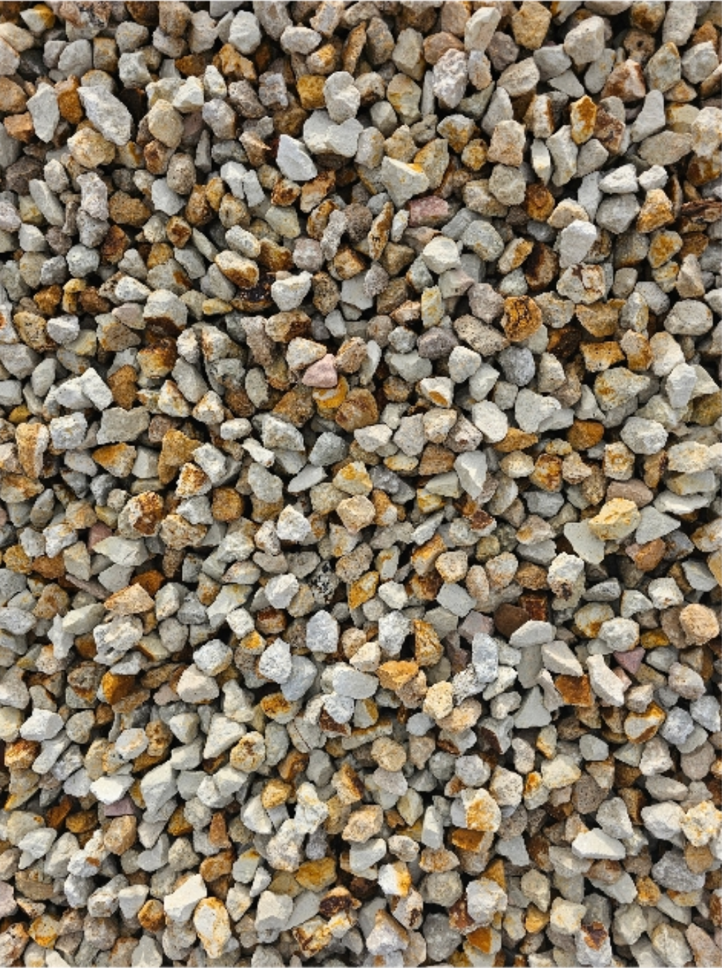 Small, mixed gravel stones; beige, tan, and off-white colours - Palms Landscape Supplies in Forster, NSW