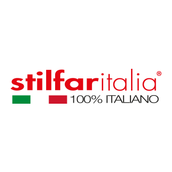 Il logo stilfaritalia è rosso e verde e dice 100% italiano.