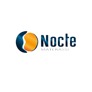 Un logo blu e arancione per un'azienda chiamata nocte