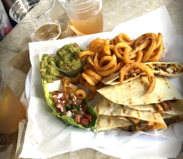 Quesadillas and fries