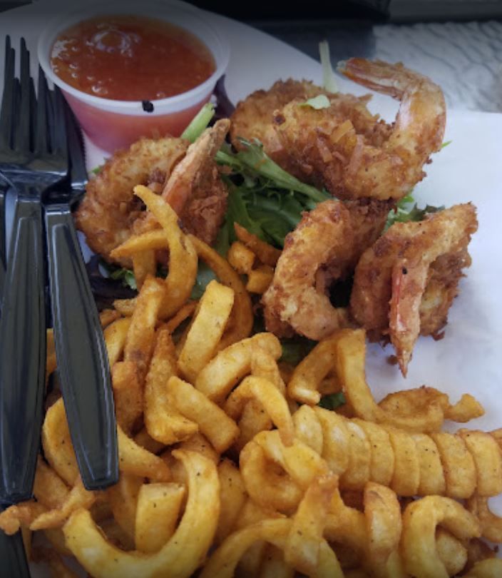 Fried shrimp and fries