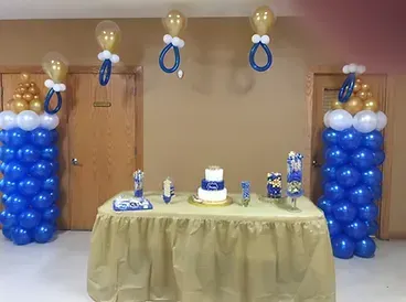 Balloon Beside Cake — Granger, IN — Make 'Em Pop Creations