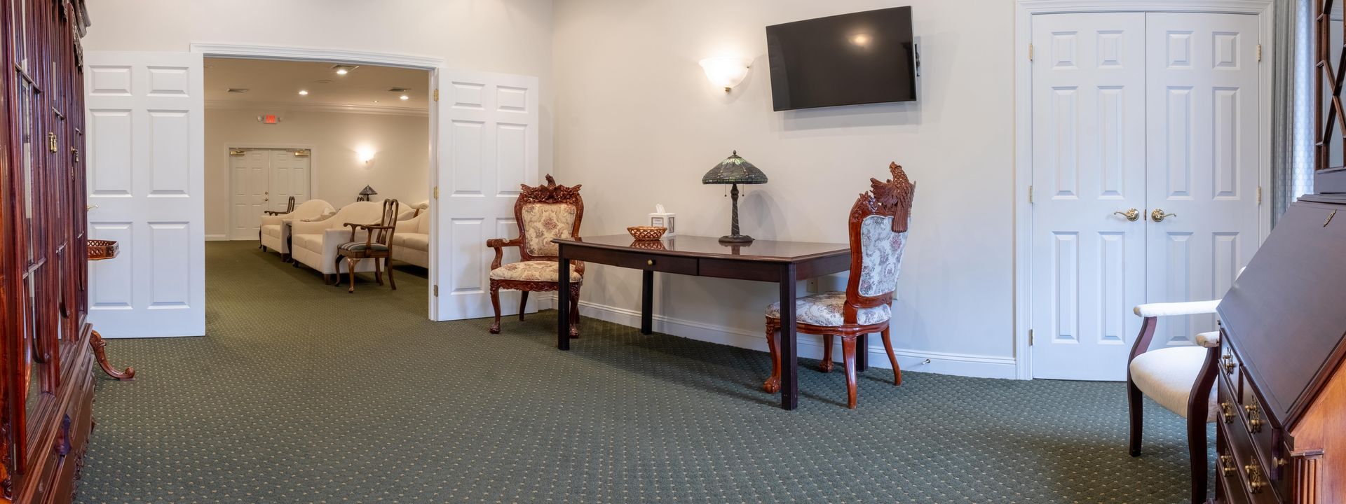 Goldsteins' Rosenberg's funeral home family sitting area off the entrance and lobby area