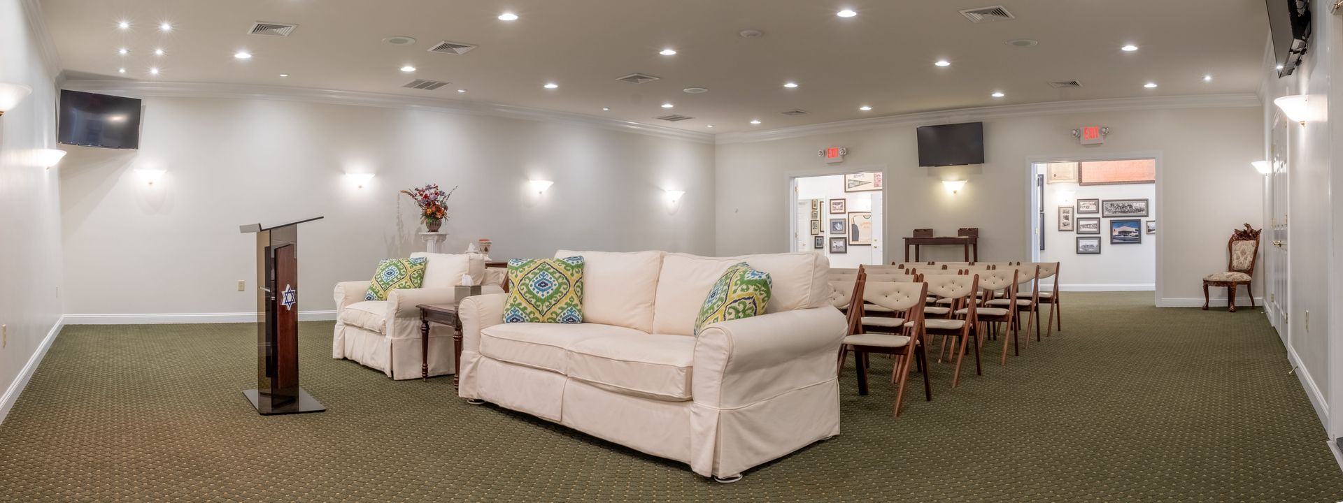 Goldstein's Rosenberg's Galloway funeral home small chapel view from front