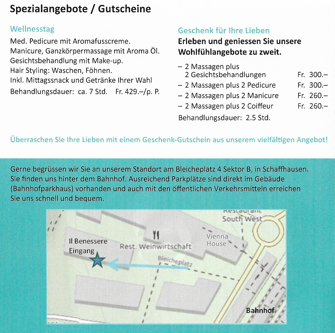 An advertisement for spezialangebote / gutscheine in german