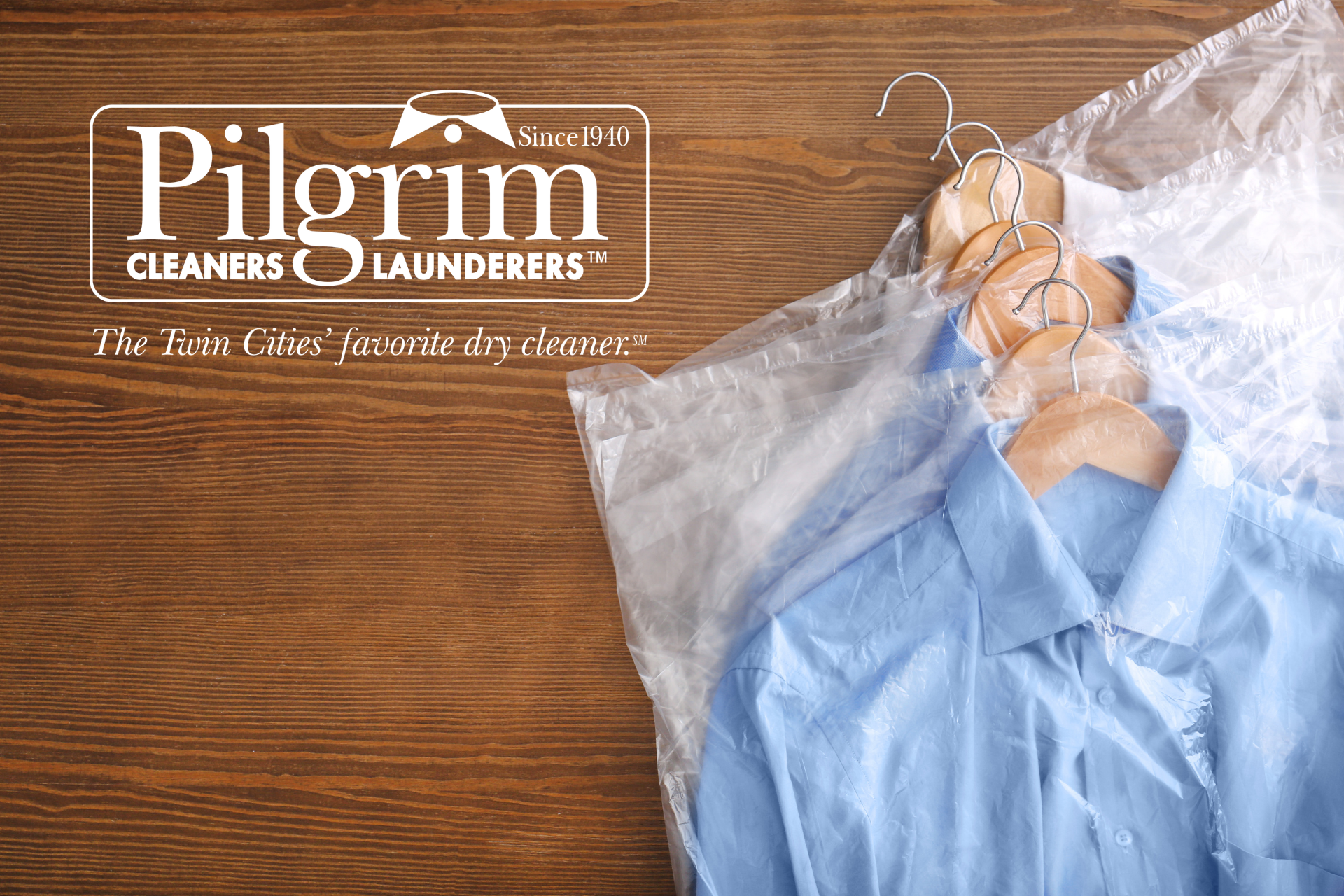 Pilgrim Logo and Dry Cleaning 
