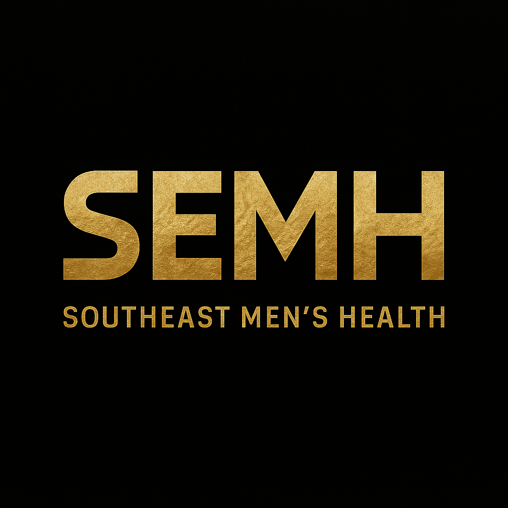 A gold logo for southeast men 's health
